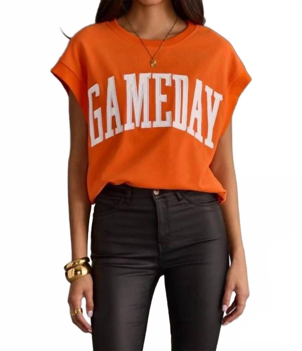 NEW SORELLE gameday terry vest top in orange